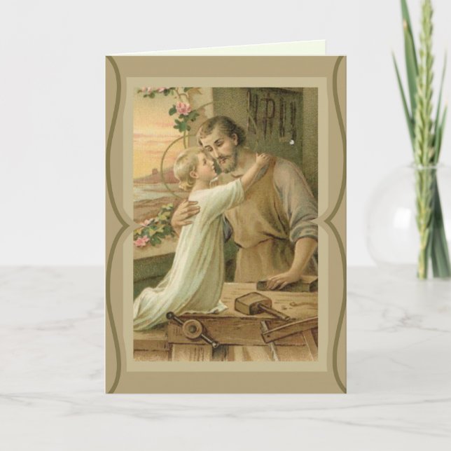Tarjeta DÍA DEL PADRE San José Y Niño Jesús (Anverso)