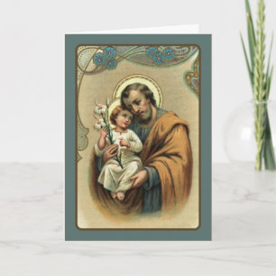 Tarjeta Día del Padre St. Joseph Niño Jesús Lirio