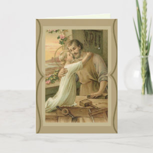 Tarjeta Día del Padre St. Joseph y Niño Jesús