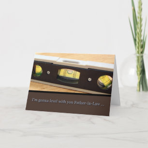 Tarjeta Día del Padre, suegro, carta de nivel con usted