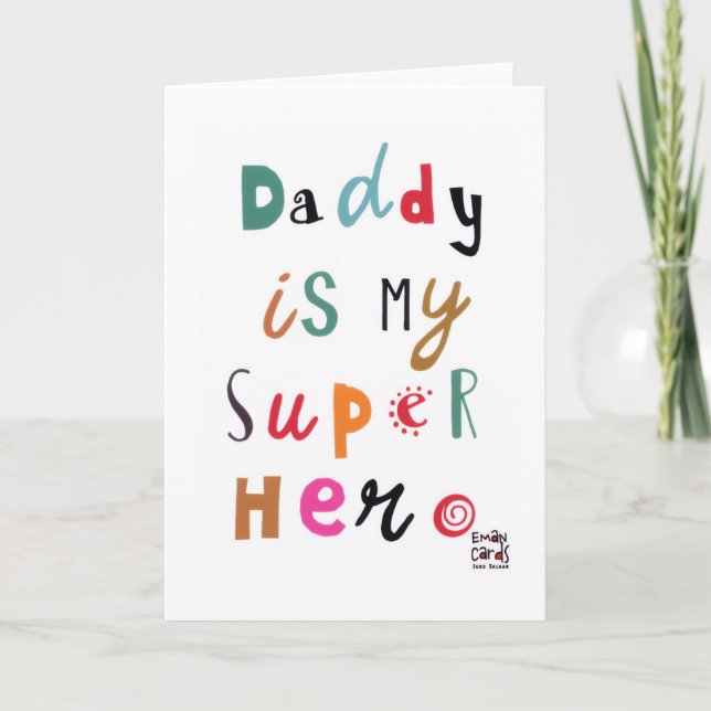 Tarjeta Día del Padre - Super Héroe (Anverso)