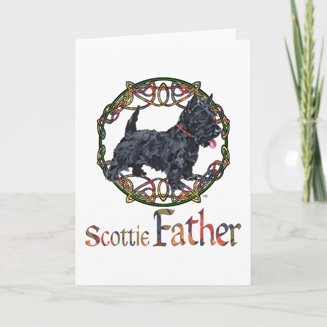Tarjeta Día del Padre Terrier Escocés (Anverso)