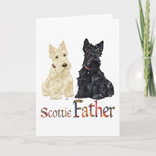 Tarjeta Día del Padre Terrier Escocés (Anverso)