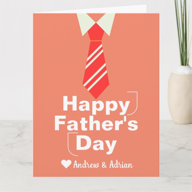 Tarjeta día del padre, trabajo de camisa de corbata, moder (Anverso)