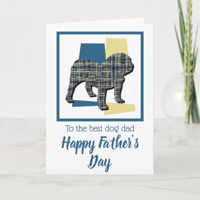 Tarjeta Día del padre TriColor, Bulldog inglés (Anverso)