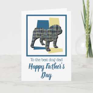 Tarjeta Día del padre TriColor, Bulldog inglés