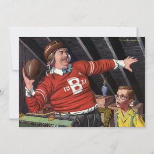 Tarjeta Día del Padre Vintage, Deportes Papá e Hijo Fútbol