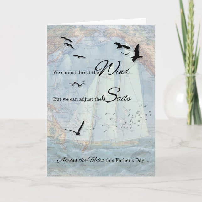 Tarjeta Día del Padres a través del tema náutico de las mi (Anverso)