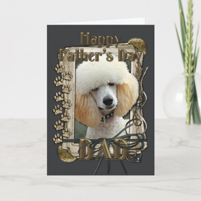 Tarjeta Día del Padres - Papas de piedra - Poodle - Aprico (Anverso)