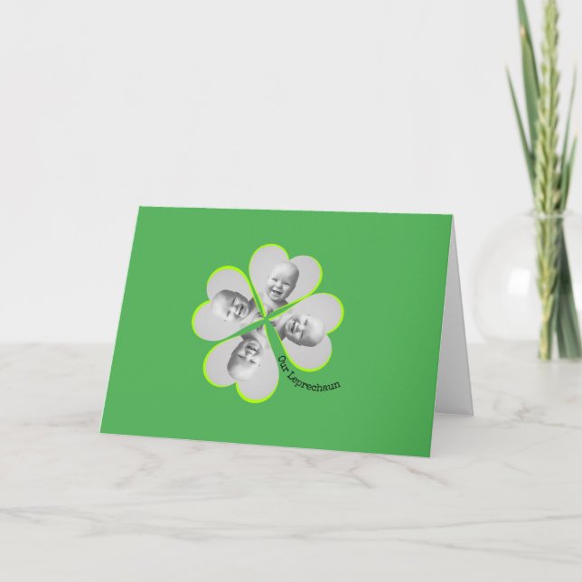 Tarjeta Día del Personalizado de Shamrock Photo St Patrick (Anverso)