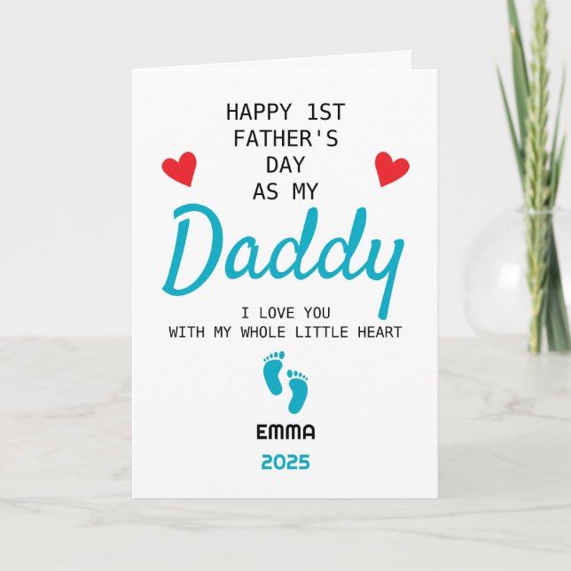 Tarjeta Día del personalizado del Padres desde el regalo d (Anverso)