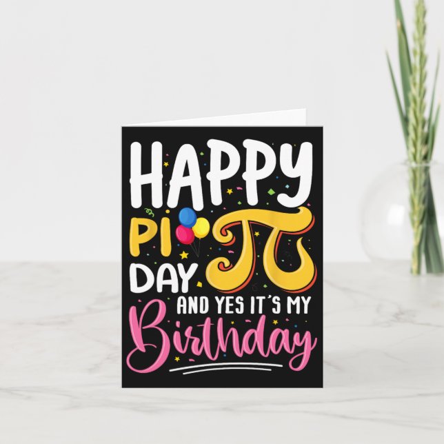 Tarjeta Día del Pi Cumpleaños Math Lover Feliz Día del Pi  (Anverso)