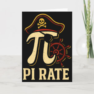 Tarjeta Día del pirata divertido de las matemáticas Pi Rat