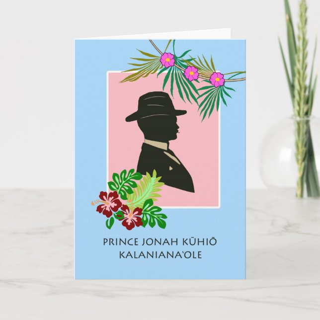 Tarjeta Día del Príncipe Jonah Kuhio Kalanianaole (Anverso)