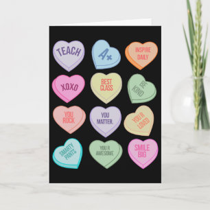 Tarjeta Día del Profesor Divertido San Valentín Enseña Cor