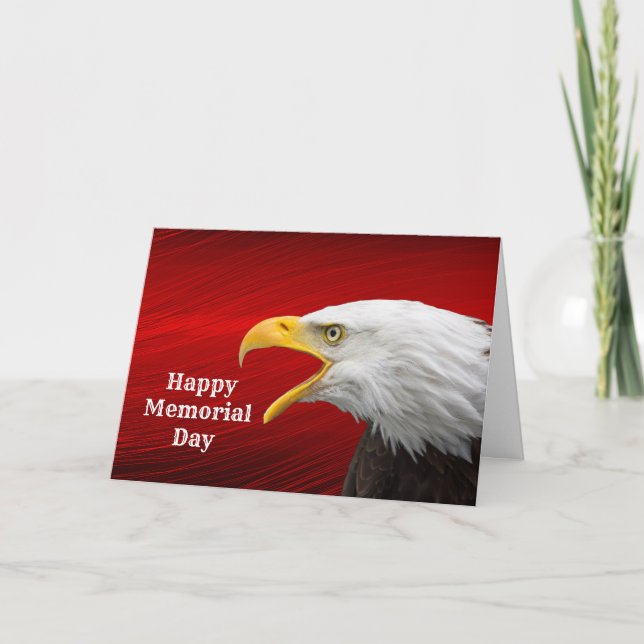 Tarjeta Día del Recuerdo Rojo del Águila Calva (Anverso)