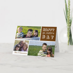 Tarjeta Día del Santo Patrón Collage de fotos Green Shamro