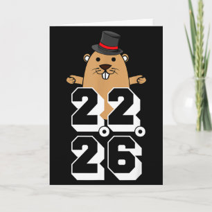 Tarjeta Día del simpático Día de la Marmota de Punxsy Phil