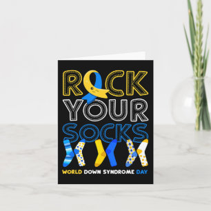 Tarjeta Día del Síndrome de Down Rock Your Socke Awareness