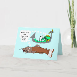 Tarjeta ¡Día del Trabajo - no pescando!