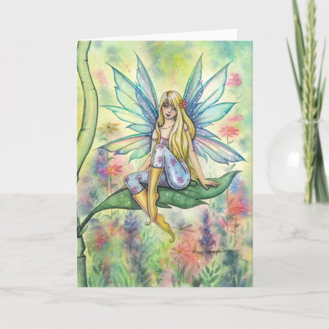 Tarjeta Día del Verano Dulce Flor Fairy Art (Anverso)