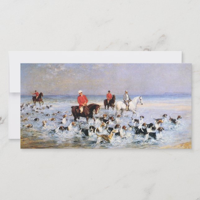 Tarjeta Día del Verano en Cleveland (caballos y perros par (Anverso)