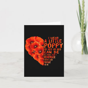 Tarjeta Día del Veterano No Olvidemos Flor de Amapola Roja