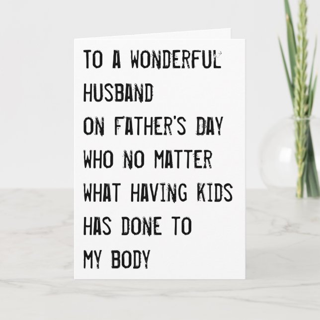 Tarjeta Dia divertida del padre "al marido" (Anverso)