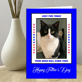 Tarjeta Dia divertida del padre de la foto del gato