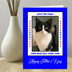 Tarjeta Dia divertida del padre de la foto del gato