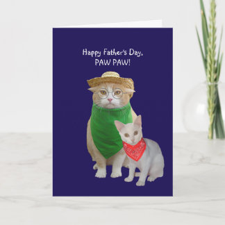 Tarjeta Dia divertida del padre del gato