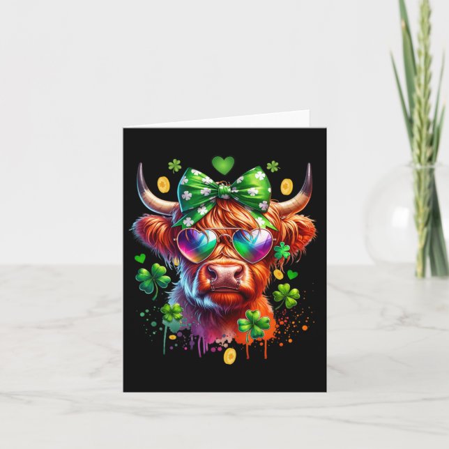 Tarjeta Dia divertida para vacas St Patricks (Anverso)