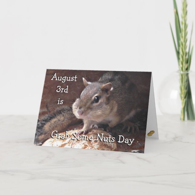Tarjeta Día divertido de agarrar nueces Feriados divertido (Anverso)