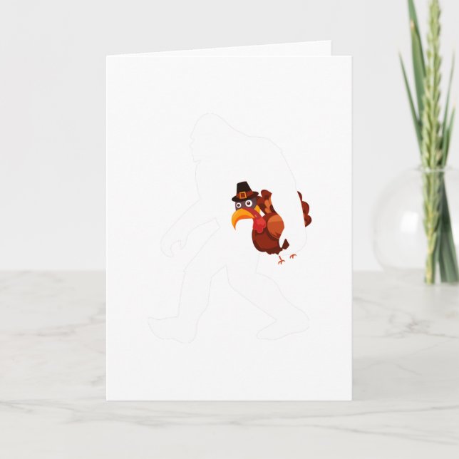 Tarjeta Día divertido de la acción de gracias de Bigfoot (Anverso)
