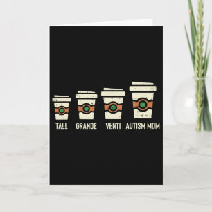 Tarjeta Día divertido de la madre del autismo café concien