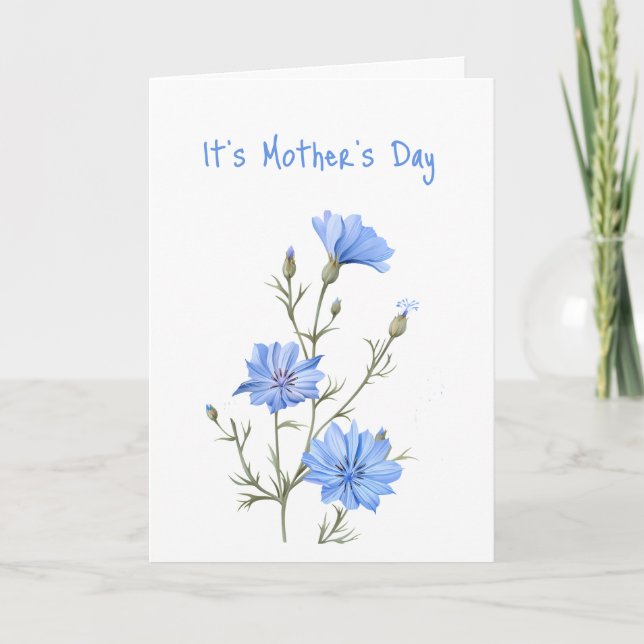 Tarjeta Día divertido de la madre hermoso azul silvestre a (Anverso)
