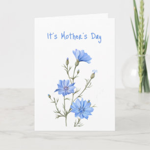 Tarjeta Día divertido de la madre hermoso azul silvestre a
