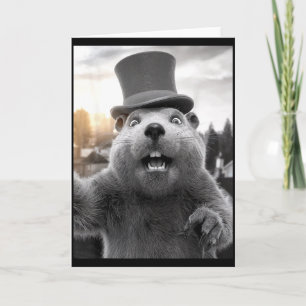 Tarjeta Día Divertido de la Marmota Día de la Marmota Dive