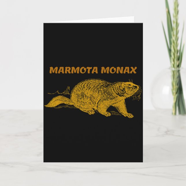 Tarjeta Día divertido de la marmota Monax  (Anverso)