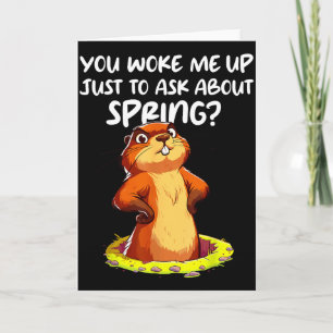 Tarjeta Día divertido de la marmota Sombra de primavera