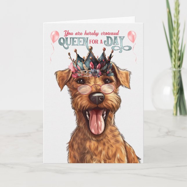 Tarjeta Día divertido de la Reina del Perro Terrier Irland (Anverso)