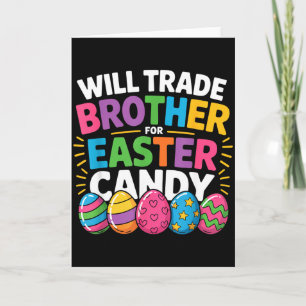 Tarjeta Día divertido de Pascua cambiará hermano por dulce