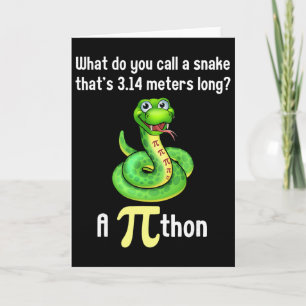 Tarjeta Día divertido de Pi Puns Pithon Matemáticas Maestr