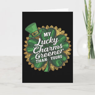 Tarjeta Día divertido de San Patricio Mi amuleto de la sue