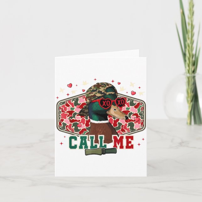 Tarjeta Día divertido de San Valentín Chico Llamada de caz (Anverso)