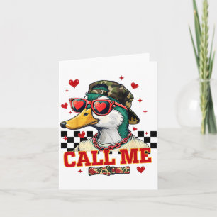 Tarjeta Día divertido de San Valentín Chico Pato Caza Llám