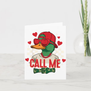 Tarjeta Día divertido de San Valentín Chico Pato de caza L