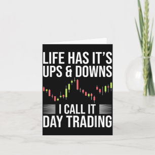 Tarjeta Día Divertido de Trader de Bolsa Diciendo