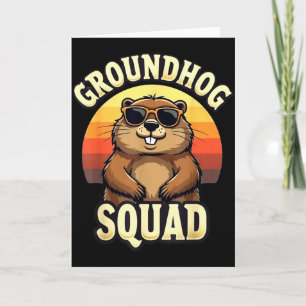 Tarjeta Día divertido del equipo de la marmota Celebración