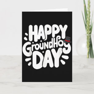 Tarjeta Día divertido y feliz de la marmota 2 de febrero D